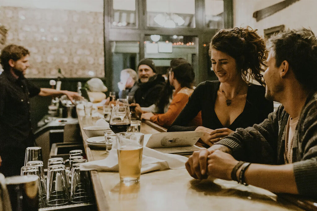 The bar at Watershed at the Owl